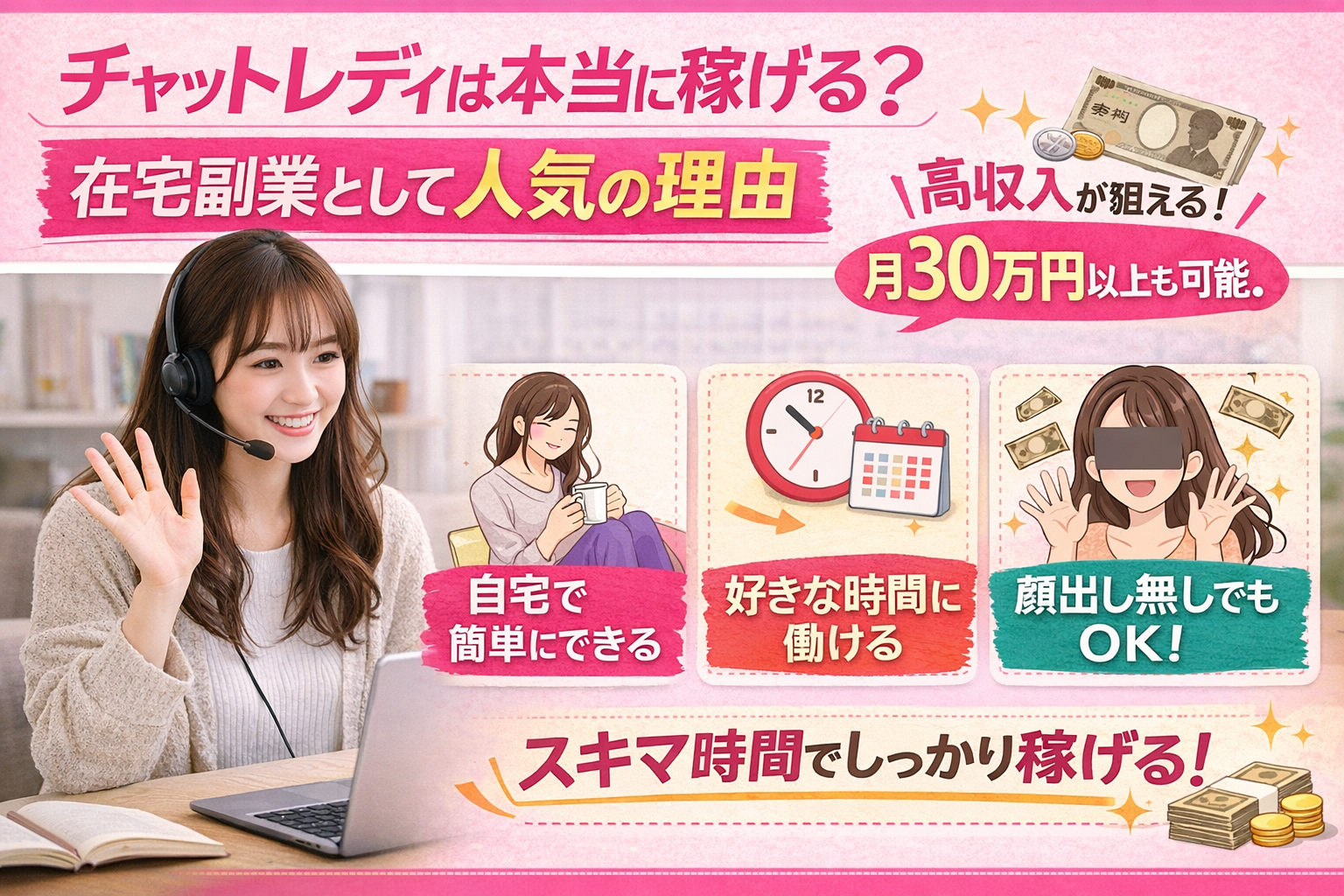 チャットレディは本当に稼げる？在宅副業として人気の理由